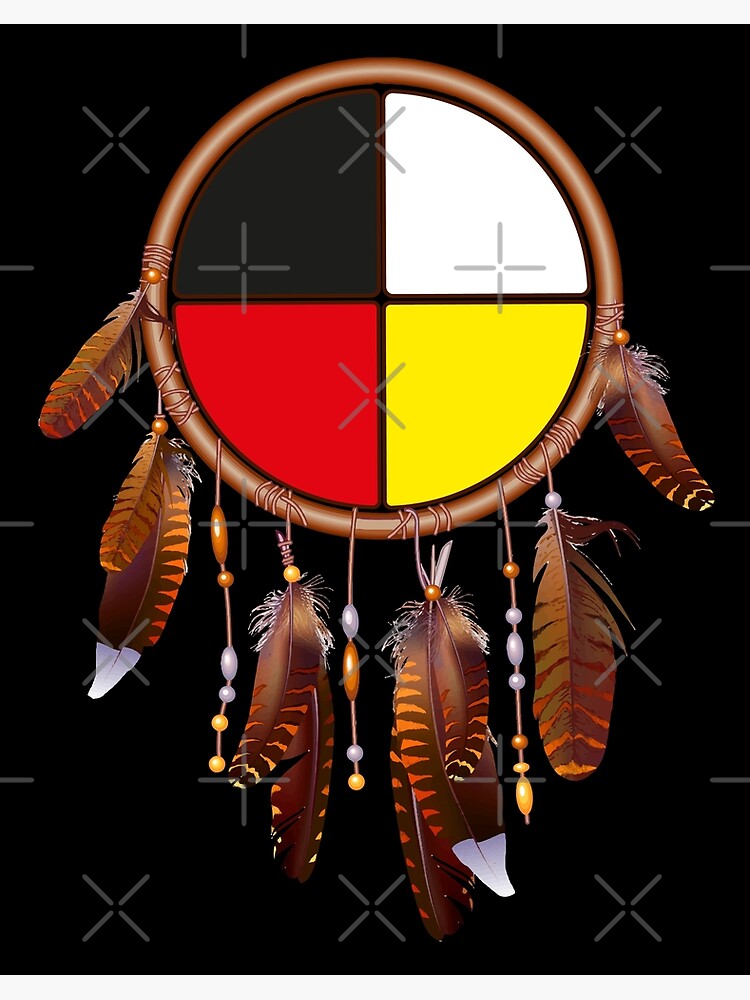 "Native American-medicine wheel-dreamcatcher" Art Board Print for Sale