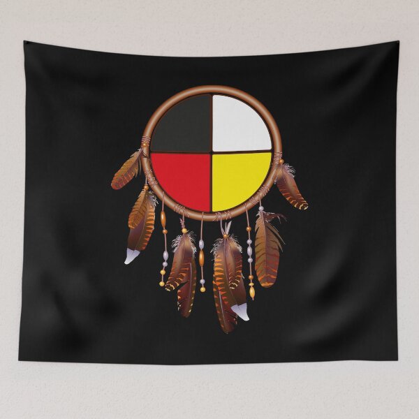 Item preview, Native American-medicine wheel-dreamcatcher designed and sold by nativeStor.