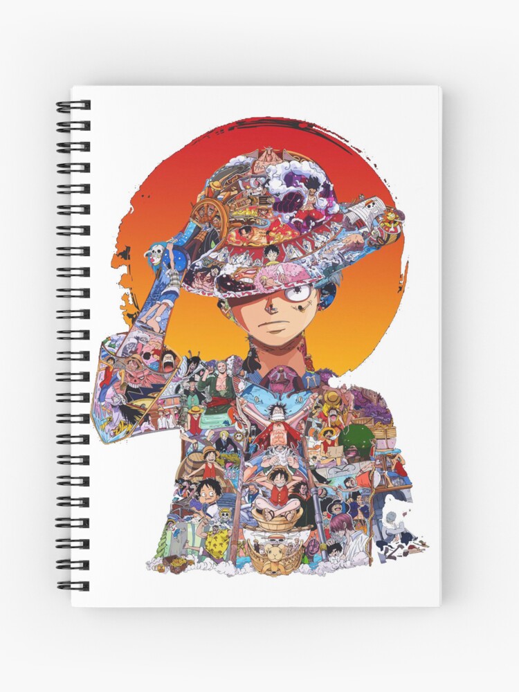 Pastele Luffy One Piece Film Red Custom Spiral Notebook Ruled Line