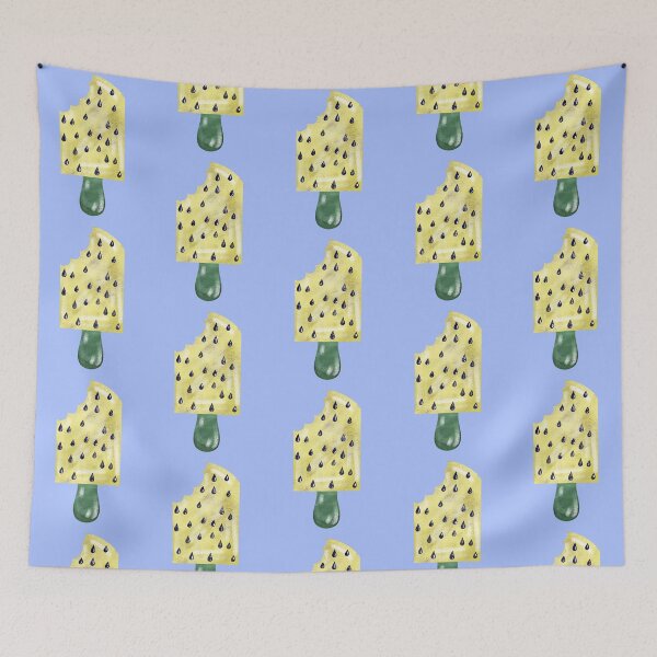 Item preview, Yellow Watermelon Popsicle With Blue Background  designed and sold by missmann.