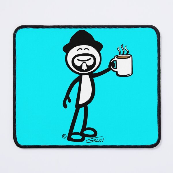 Item preview, GG Coffee Guy Stick Figure Turquoise Background designed and sold by GDGCreations.