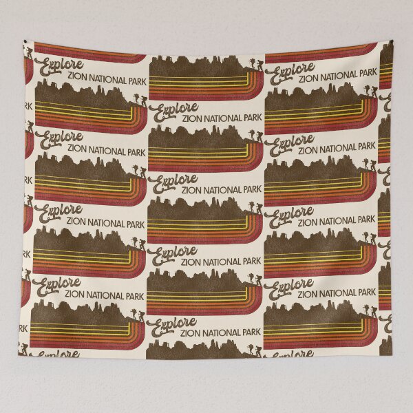 Item preview, Explore Zion National Park Retro 70s/80s Stripe designed and sold by ourkid.
