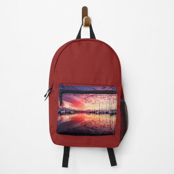 Item preview, MARITIME #3 - Red Sunset and Speckled Clouds Reflected at Marina designed and sold by DEL-Productions.