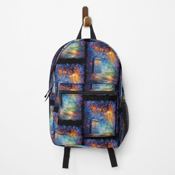 Item preview, Blue Phone Booth with the moon light rainbow abstract designed and sold by KimJohnso19354.