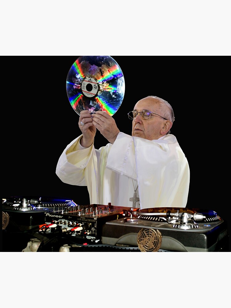 Thumbnail 3 of 3, Tapestry, DJ Earth Pope Francis, EDM Holy Father designed and sold by worn.