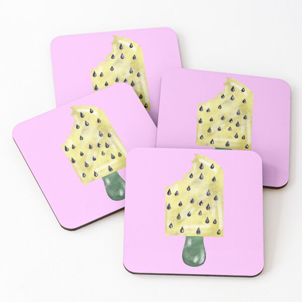 Item preview, Yellow Watermelon Popsicle With Pink Background  designed and sold by missmann.