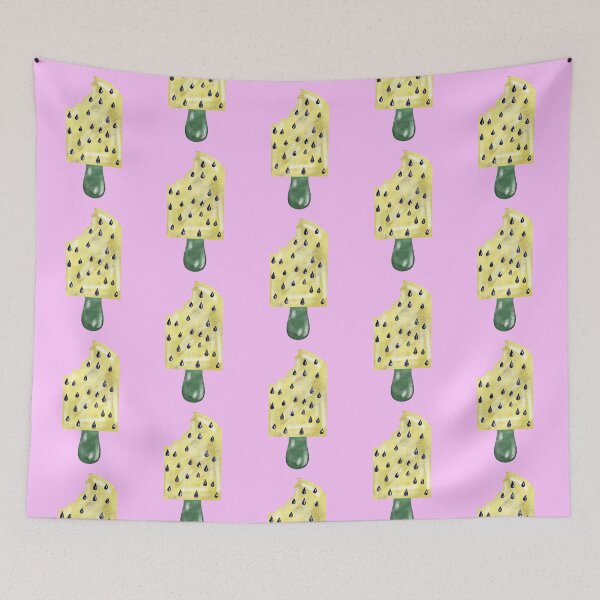 Item preview, Yellow Watermelon Popsicle With Pink Background  designed and sold by missmann.