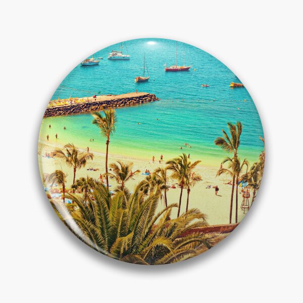 Item preview, MARITIME #4 - Fishing Boats Off Palm-Lined Beach designed and sold by DEL-Productions.