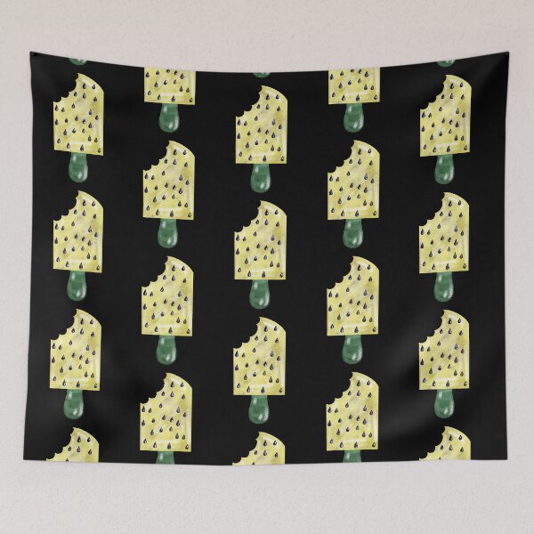 Item preview, Yellow Watermelon Popsicle With Black Background  designed and sold by missmann.