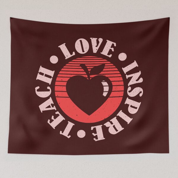 Item preview, Teach Love Inspire Teacher Student School Heart Apple Logo v2 (COLOR) designed and sold by CRHPOD20.