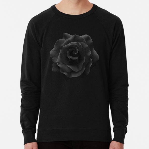 Single Large High Resolution Black Rose. Lightweight Sweatshirt for Sale by O O Redbubble