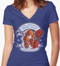Loyal, Determined White Mage Women's Fitted V-Neck T-Shirt