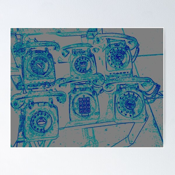 Item preview, Vintage retro rotary phones abstract by Iritof designed and sold by iritof.