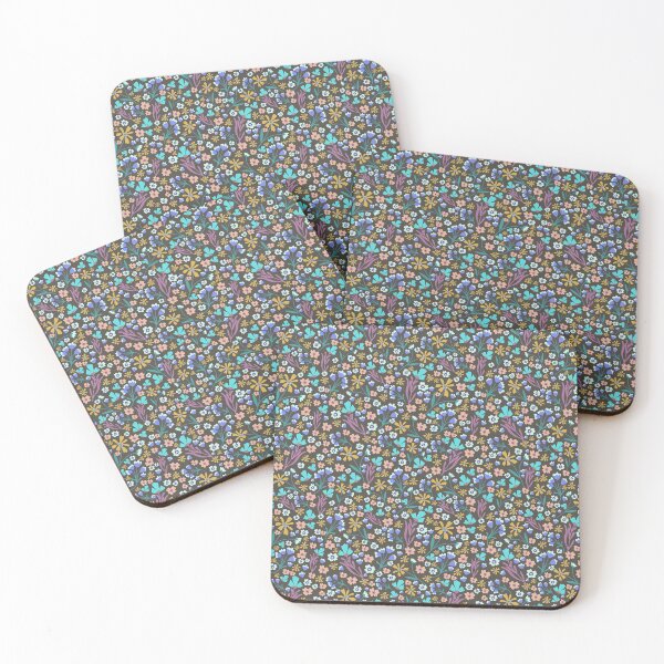 Item preview, Folk Floral - 70s Multi Gray designed and sold by KBurnsArt.