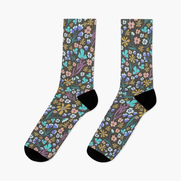 Item preview, Folk Floral - 70s Multi Gray designed and sold by KBurnsArt.