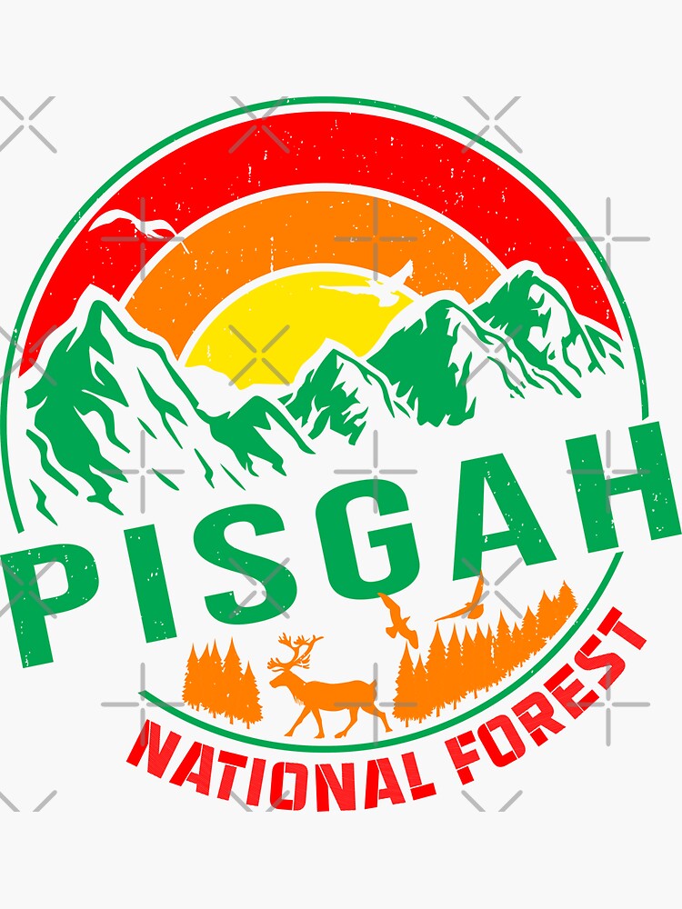 "Pisgah National Park. retro North Carolina FOREST." Sticker for Sale