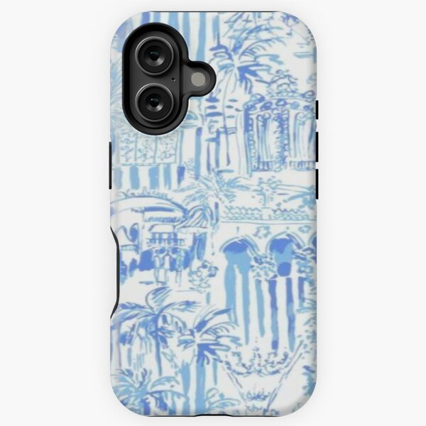 Item preview, Blue preppy wallpaper print designed and sold by KristenST.
