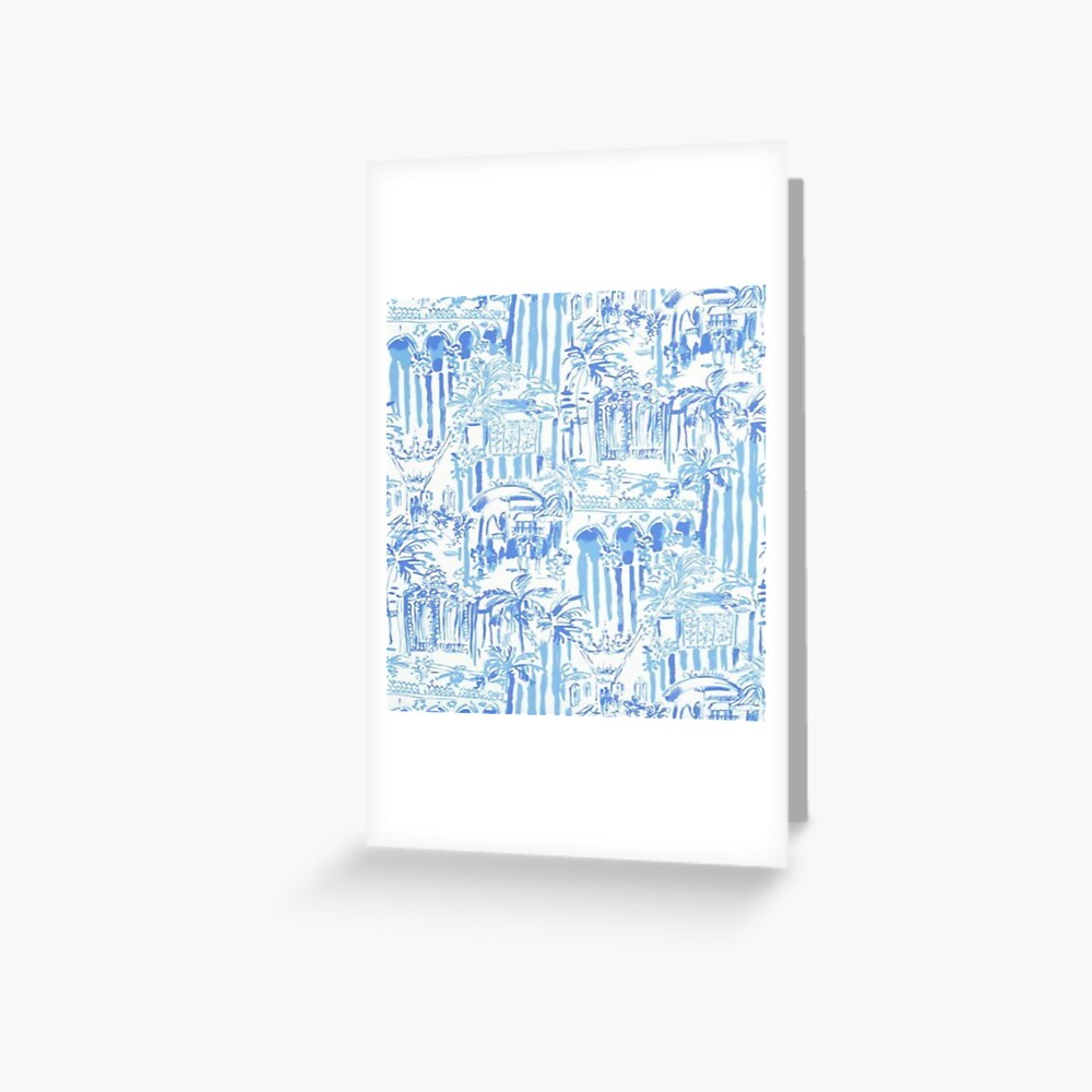 Blue preppy wallpaper print Greeting Card for Sale by KristenST