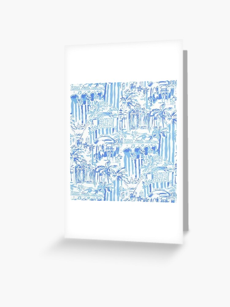 Blue preppy wallpaper print Greeting Card for Sale by KristenST