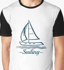Sailing Badge With Sailboat Graphic T-Shirt
