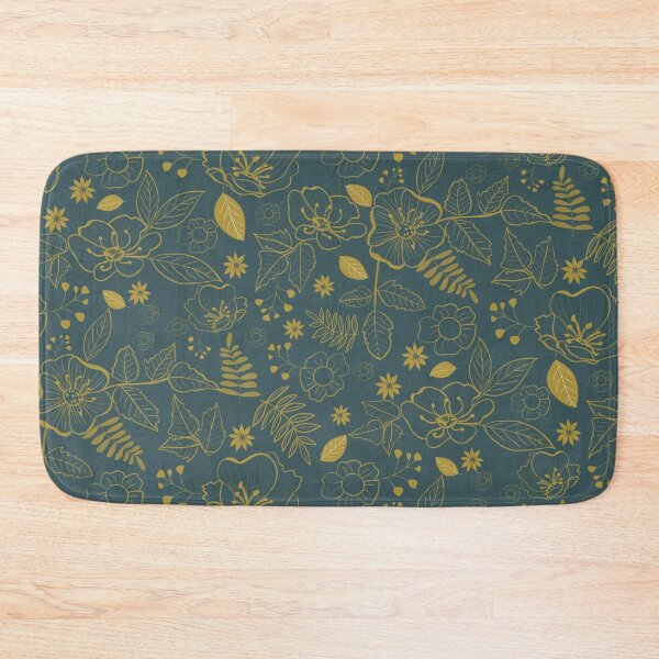 Item preview, California Wild Rose Mustard and Teal Design designed and sold by WalkSimplyArt.