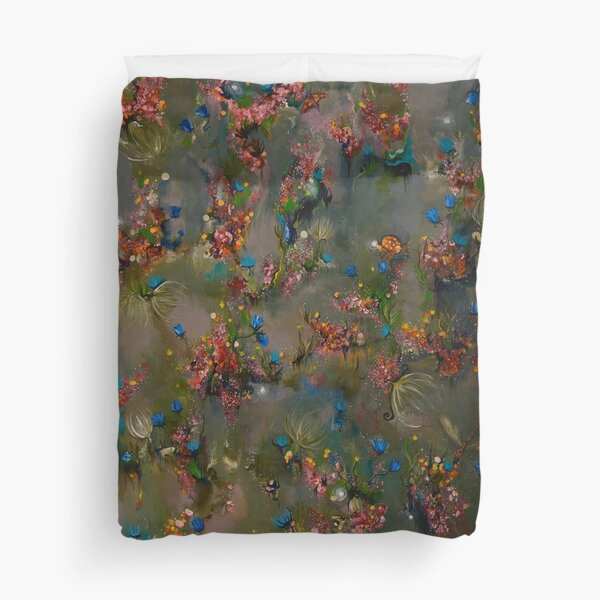 'Allegro for Insects' bee and blossoms. Duvet Cover