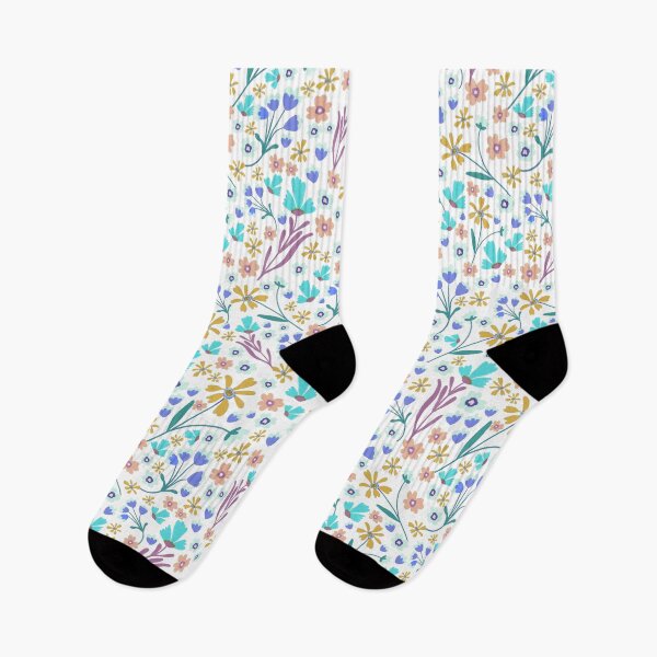 Item preview, Folk Floral - 70s Multi White designed and sold by KBurnsArt.