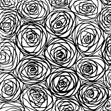 Artwork thumbnail, Line Art Roses by rtistic