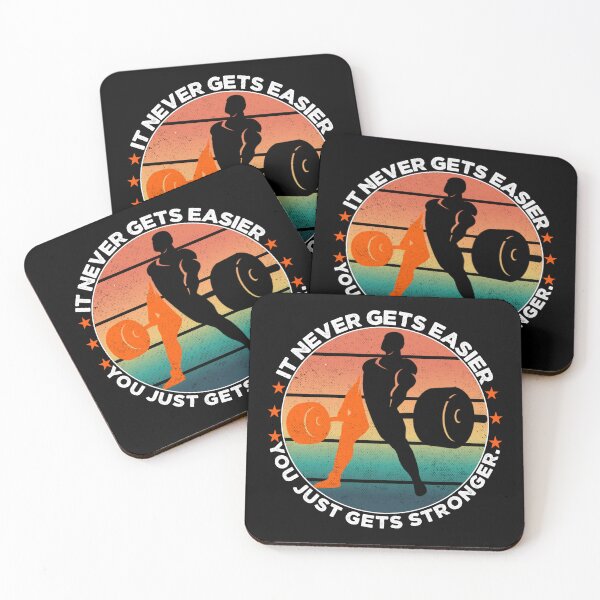Item preview, It Never Gets Easier You Just Gets Stronger. Funny Sunset and Vintage  designed and sold by Hussain Shirts.
