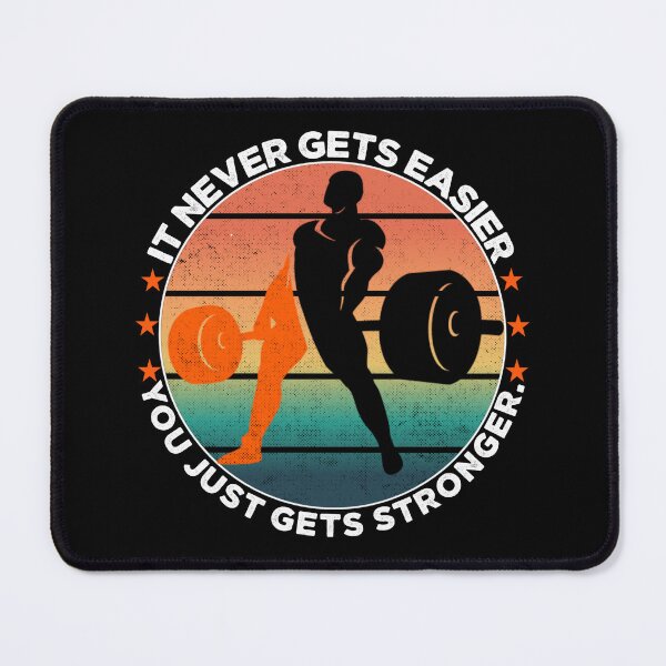 Item preview, It Never Gets Easier You Just Gets Stronger. Funny Sunset and Vintage designed and sold by Hussain Shirts.