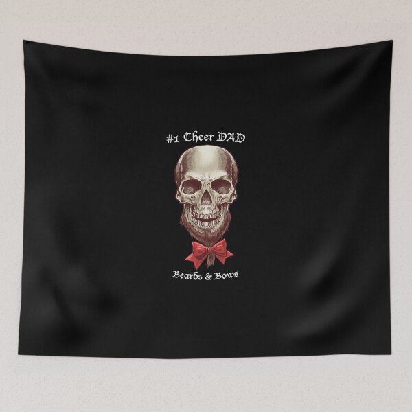 Item preview, 1 Cheer Dad Bearded Skull With Bow Essential T-Shirt designed and sold by idaerindiph.