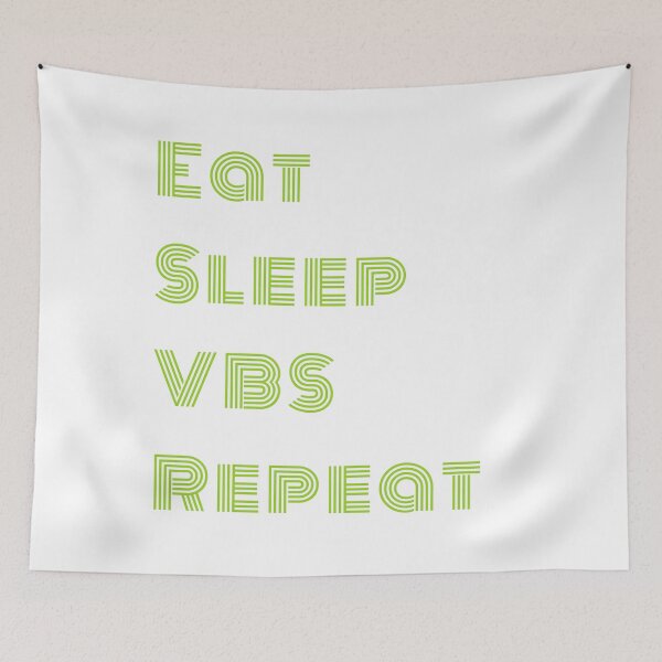 Item preview, Eat Sleep VBS Repeat - Vacation Bible School Green Typography designed and sold by Digitalme Designs.