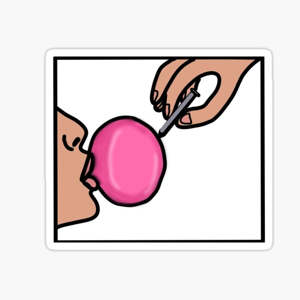 Lowercase Y Blowing Bubble Gum