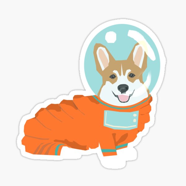Item preview, Corgi outer space astronaut cute dog gifts for welsh corgi lovers, corgi sticker, dog sticker, flask sticker designed and sold by PetFriendly.