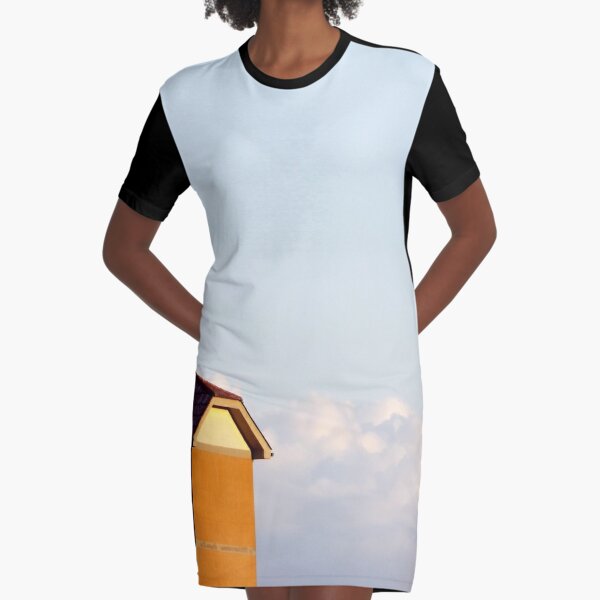 PHOTOGRAPHY BUILDING AND THE SKY WITH CLOUDS Graphic T-Shirt Dress