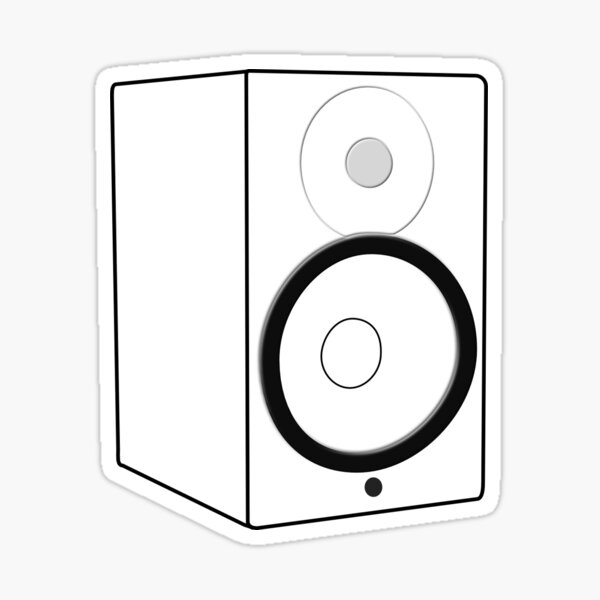 White Yamaha Speaker Sticker Sticker