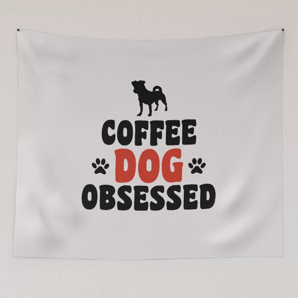 Item preview, coffee and dog obssesed happy quotes for dog lover designed and sold by randomdogshirt.