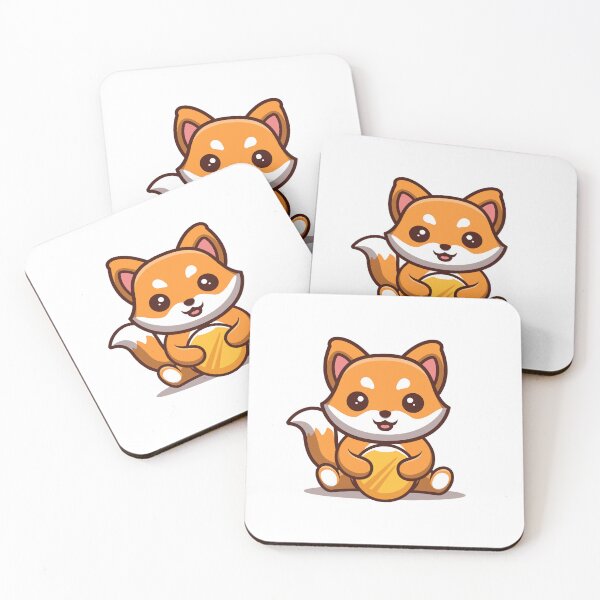 Item preview, Fox Sitting Gold Coin Cute Cartoon designed and sold by GumregaStudio.