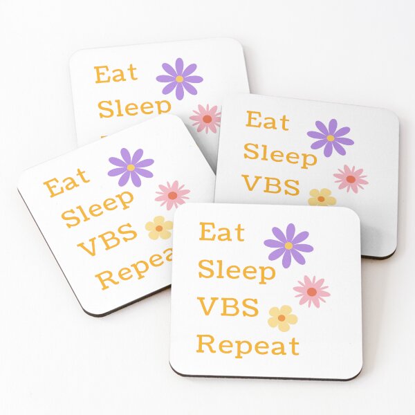Item preview, Eat Sleep VBS Repeat - Vacation Bible School Flower Typography designed and sold by Digitalme Designs.