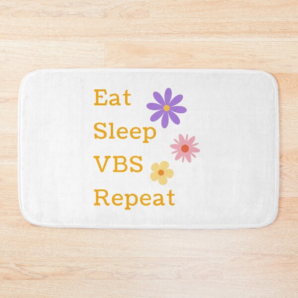 Item preview, Eat Sleep VBS Repeat - Vacation Bible School Flower Typography designed and sold by Digitalme Designs.