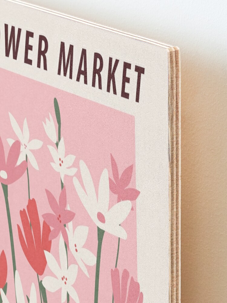 Flower market print, Milan, Cute pink flowers art, Posters aesthetic,  Floral art, Retro print, Cottagecore | Mounted Print