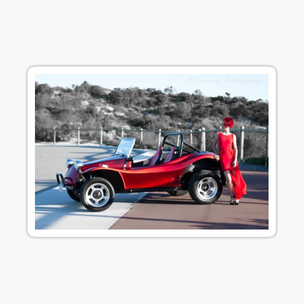 Item preview, Hot redhead with red hot Dune Buggy designed and sold by AlexKerensky.
