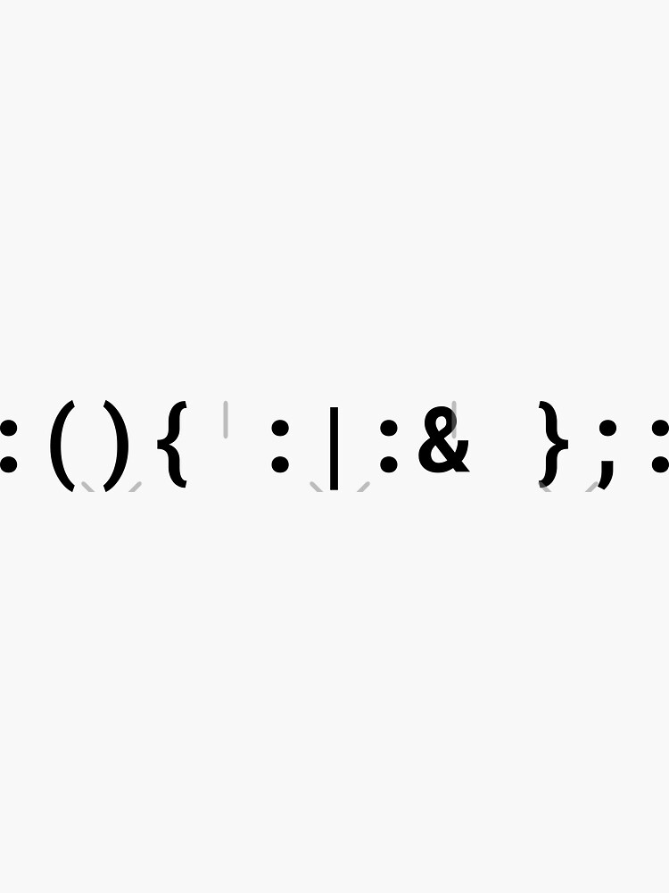 "Bash Fork Bomb - Unix/Linux Hacker Shell Command - Black Text Design ...
