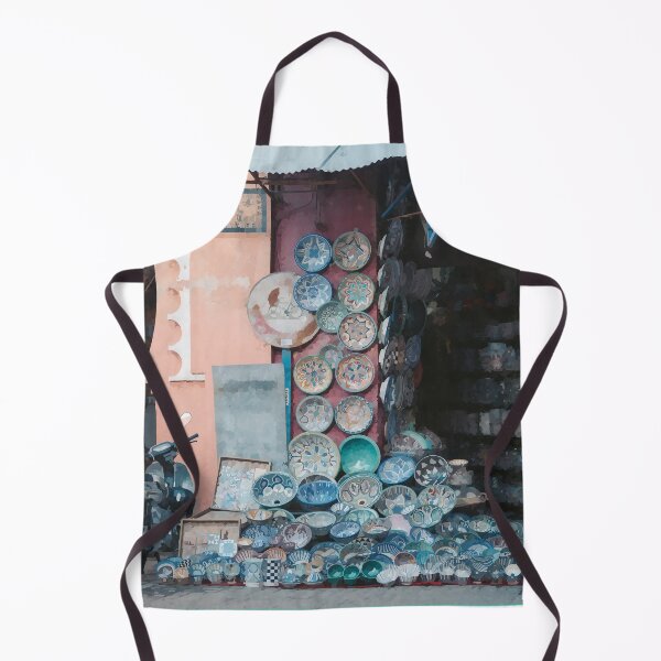 Item preview, Moroccan Pottery Market Stall - Watercolour Style designed and sold by WWWC2288.