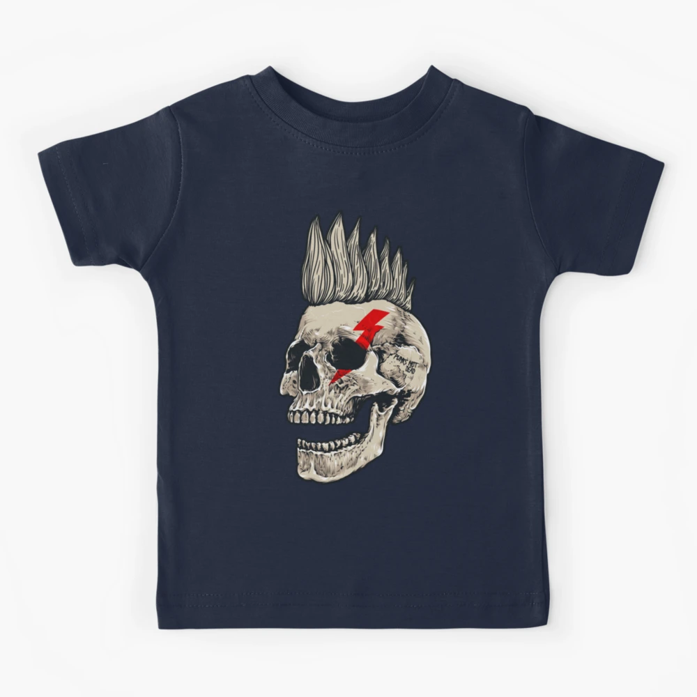 Kids Boys Girls SKELETON BRAINS T-Shirt rock goth skull zombie