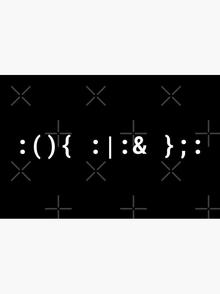 "Bash Fork Bomb Unix/Linux Hacker Shell Command White Text Design