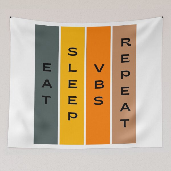 Item preview, Eat Sleep VBS Repeat - Vacation Bible School Colorful Typography designed and sold by Digitalme Designs.