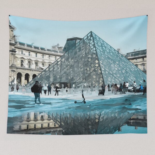 Item preview, Louvre Museum Reflecting Pool - Watercolour Style designed and sold by WWWC2288.