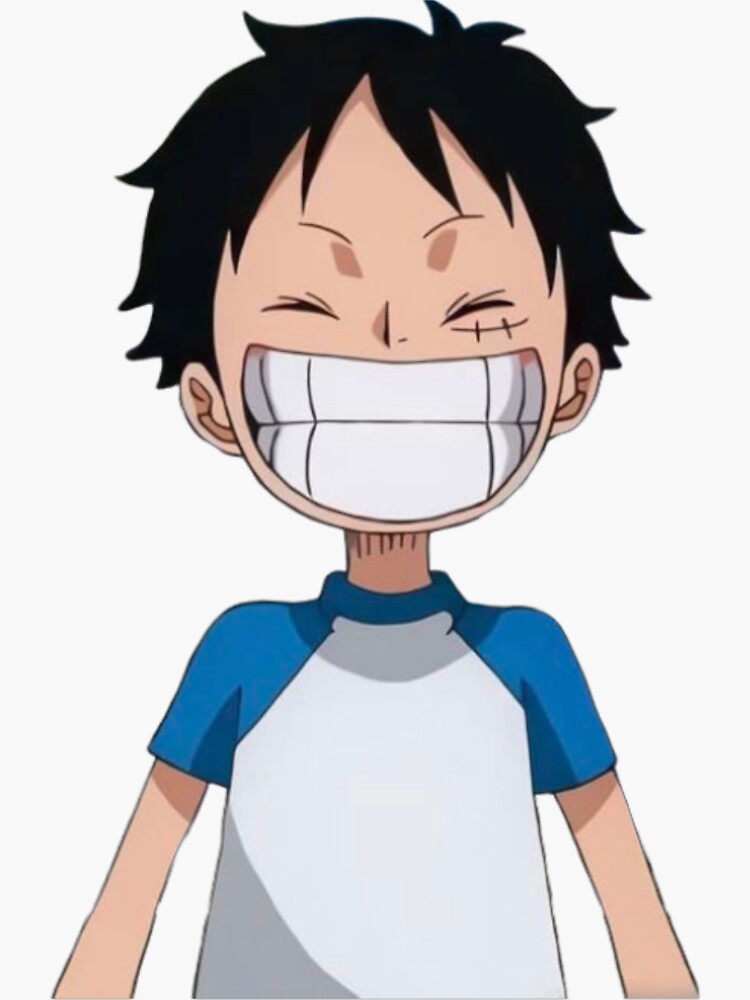 Sticker for Sale avec l'œuvre « Luffy One Piece enfant souriant