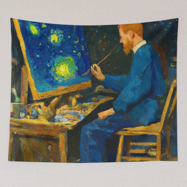 Item preview, Original Art - Van Gogh Painting the Starry Night designed and sold by Go Logo Designs.